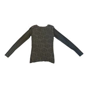 Heyne Bogut Womens Sweater Size 1 Hand Dyed Grey Long Sleeve Knit Distressed USA